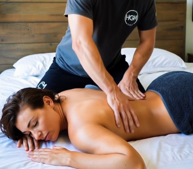 "Talking hands" body massage service logo